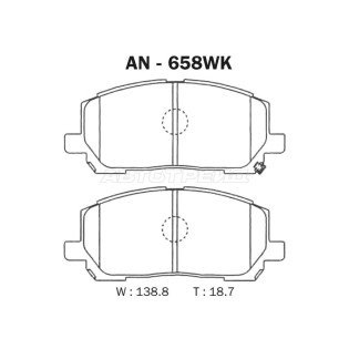 Колодки тормозные перед TOYOTA KLUGER 00- AKEBONO